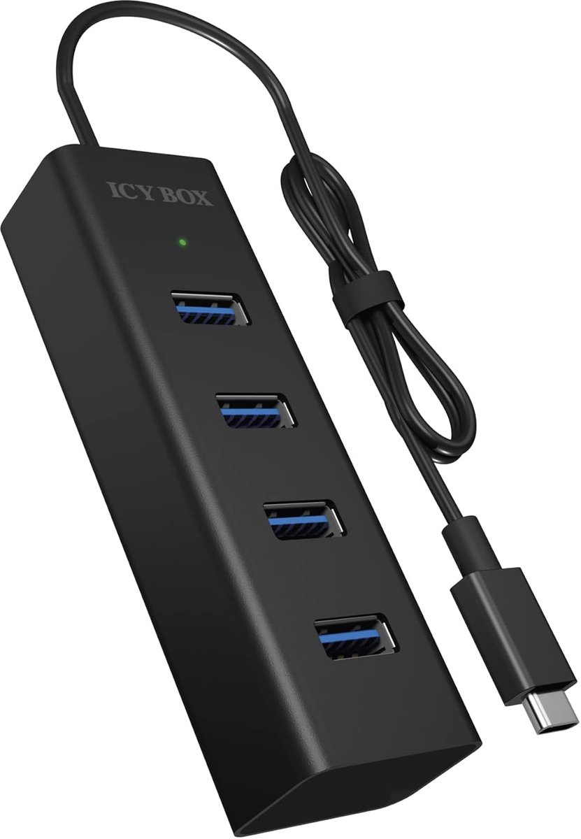 Compacte 4-poorts USB 3.0 Hub met USB-C Aansluiting - Ideaal voor Onderweg