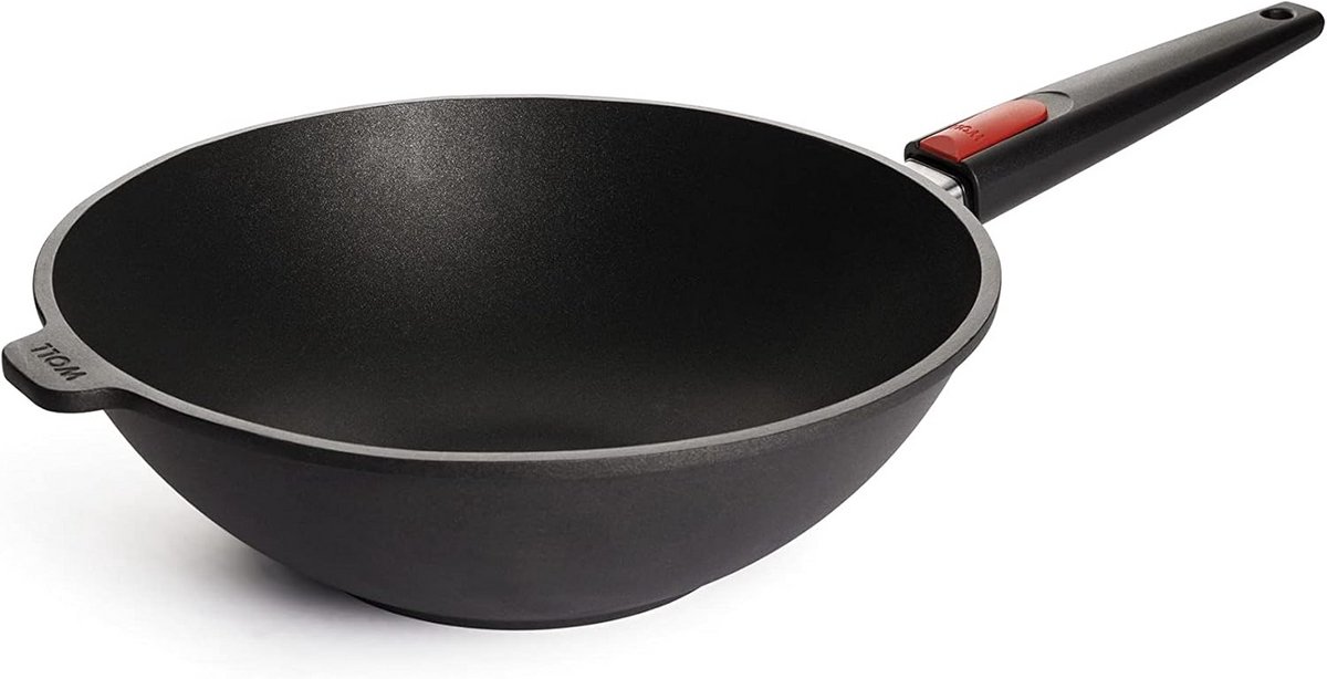 Titanium Wok/Sauspan - 30 cm met Afneembaar Handvat - Geschikt voor Inductie Koken