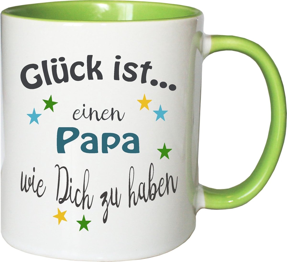 Liefdevolle Koffiemok Voor Vader - 300 ml Wit-Groen