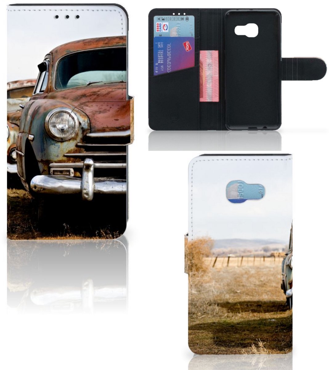 Book Case voor Samsung Galaxy A3 2017 Telefoonhoesje met foto Vintage Auto