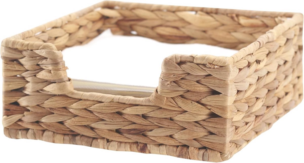 Gevlochten Servethouder van Waterhyacint – Vintage Boho-Stijl Servettenopslag tot 15 cm