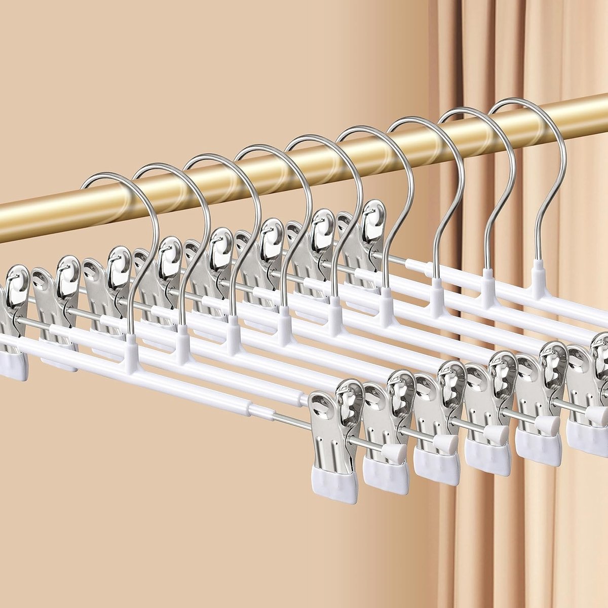 Verstelbare Broekhangers met Clips - Ruimtebesparende Hangers voor Jeans en Kleding