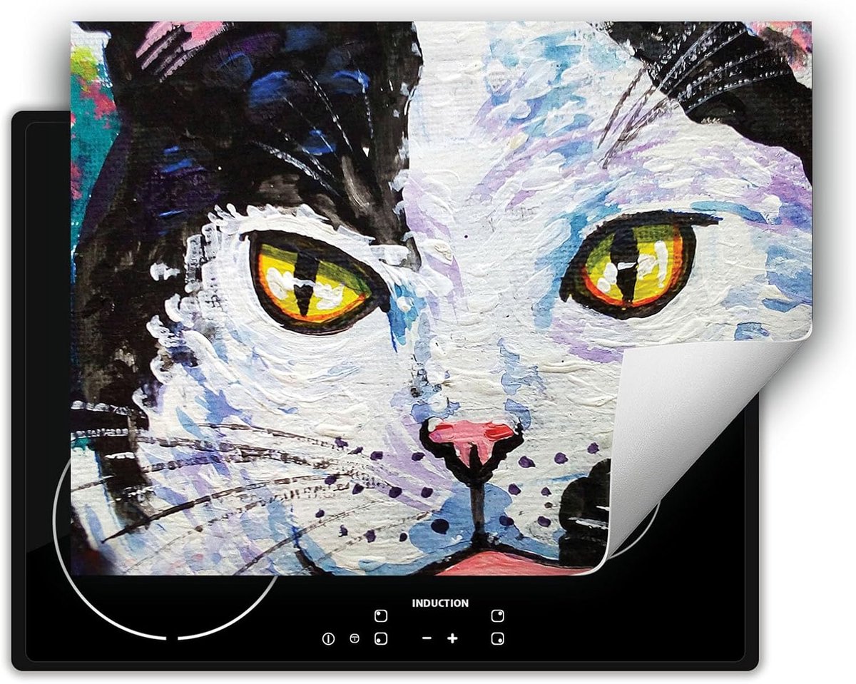 Hobbeschermer voor inductiekookplaat 70x52cm - Antislipmat van vinyl - Kleurrijk ontwerp
