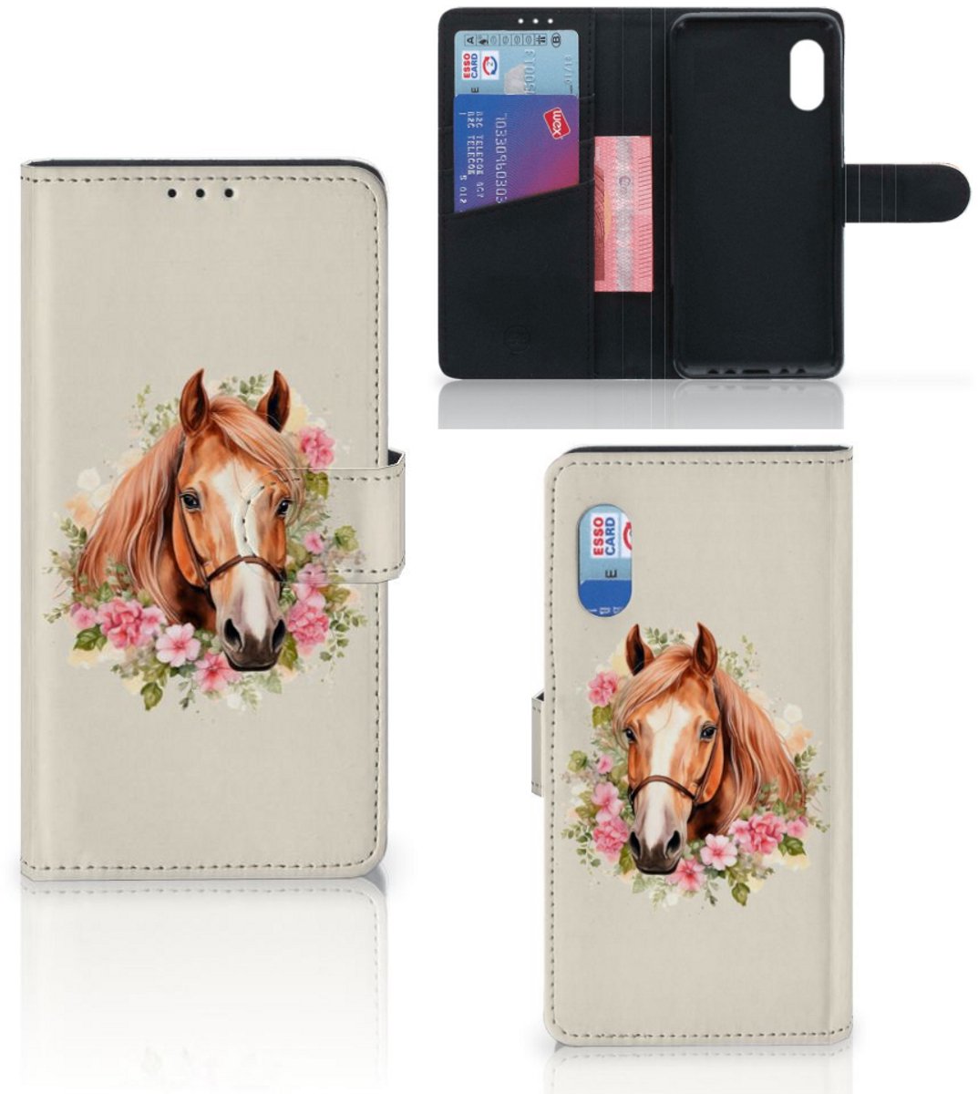 Telefoonhoesje met Pasjes voor Samsung Xcover Pro Paard