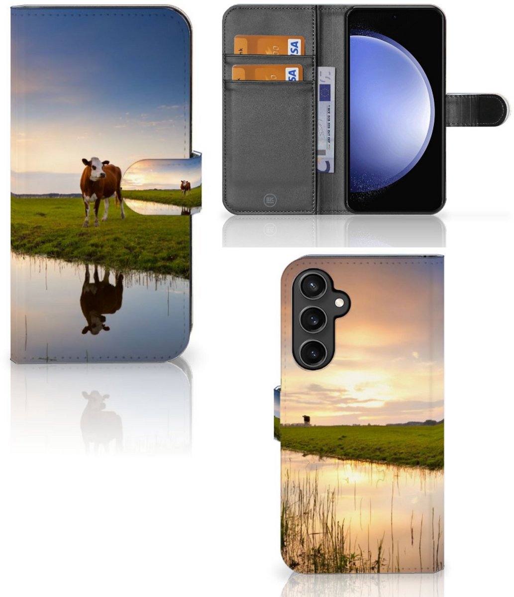 Samsung Galaxy S23 FE Telefoonhoesje met Pasjes Koe