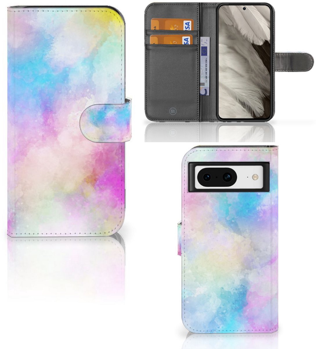 Book Case voor Hoesje Google Pixel 8 Watercolor Light