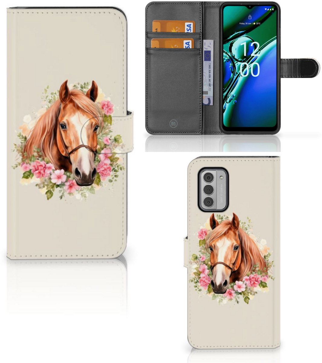 Telefoonhoesje met Pasjes voor Nokia G42 Paard