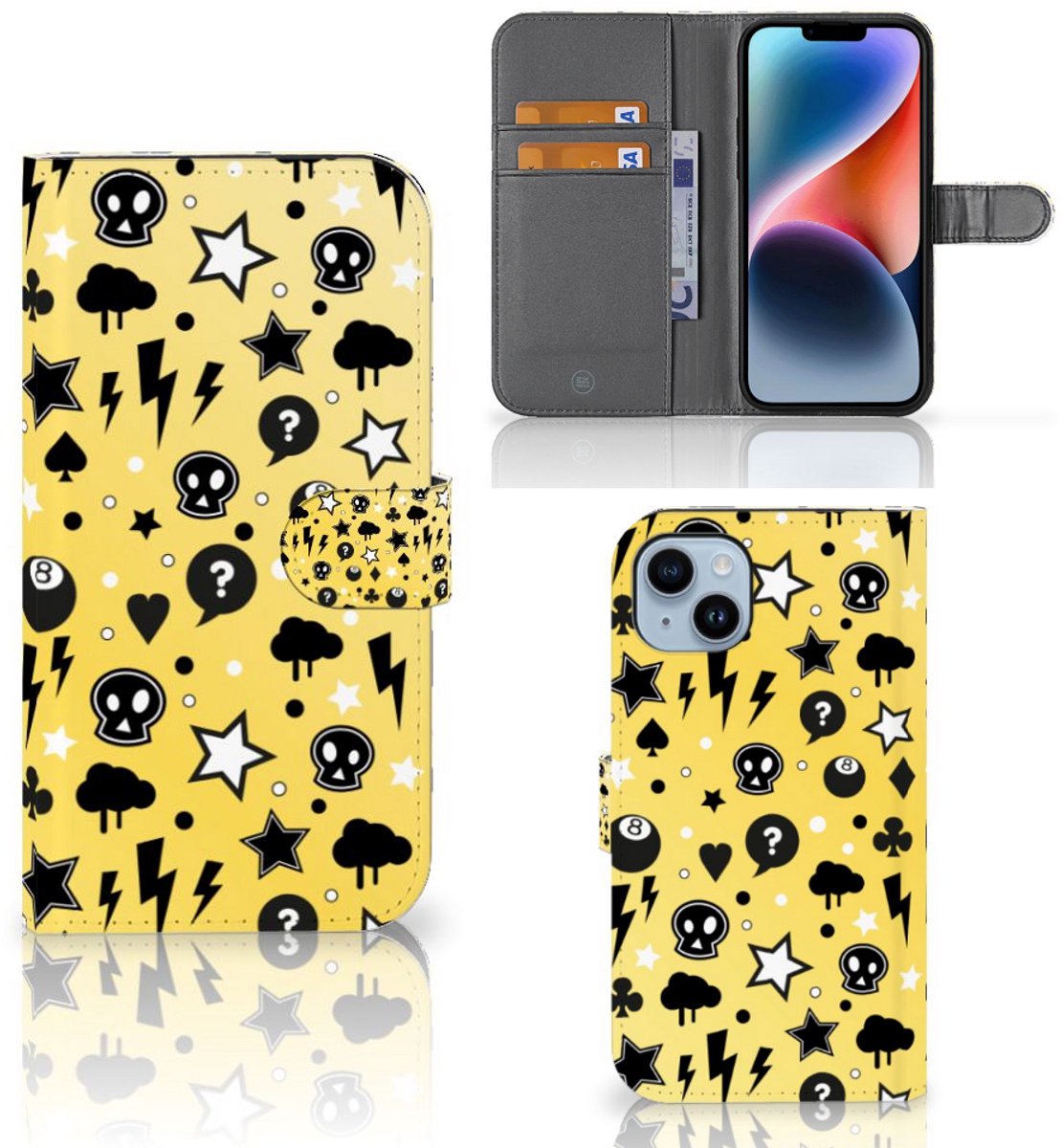 Telefoonhoesje met Naam iPhone 15 Plus Punk Geel