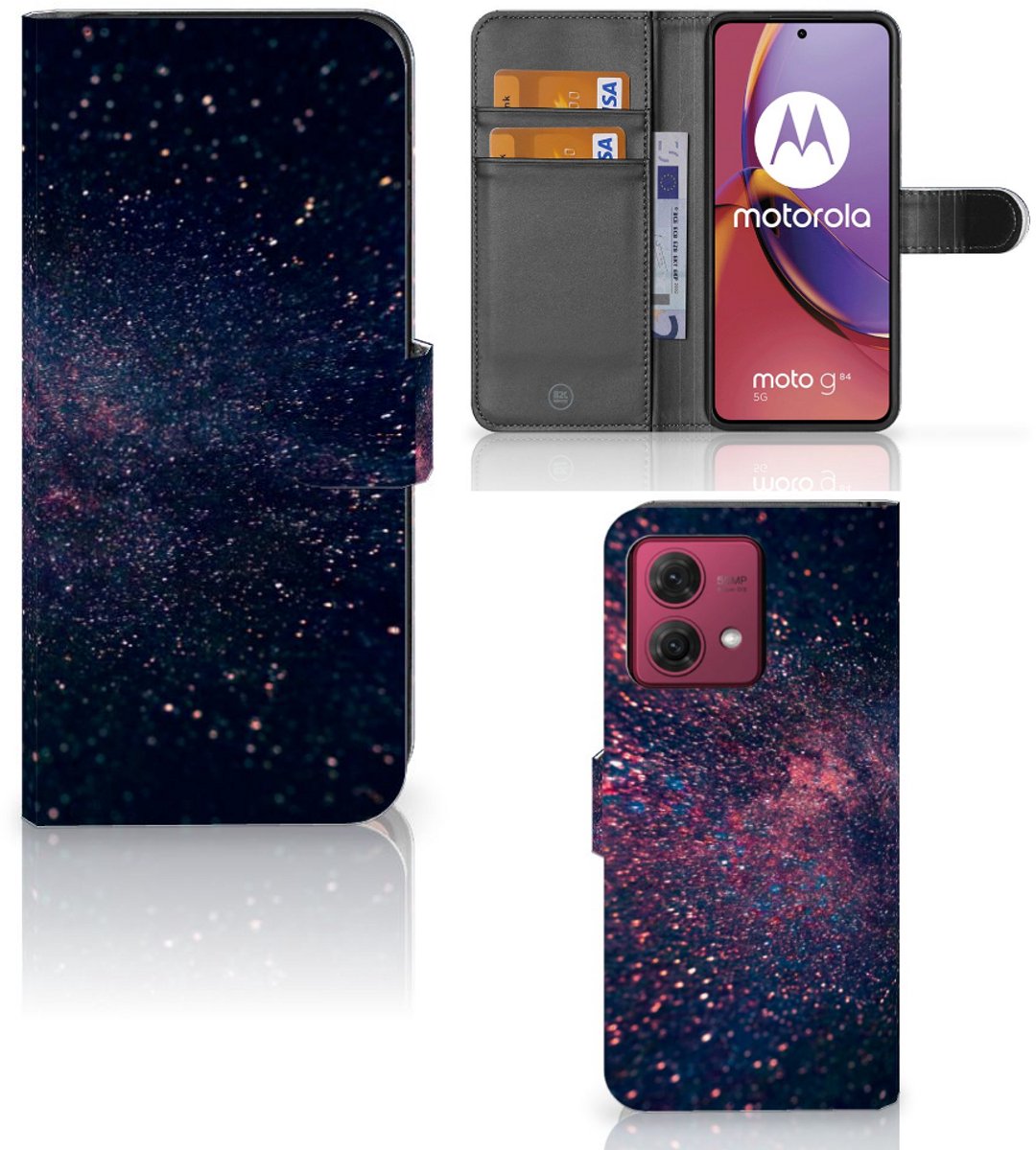 Motorola Moto G84 Book Case Stars