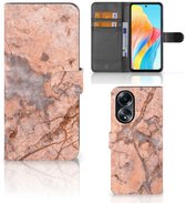 Etui pour Téléphone OPPO A58 4G Coque Orange De Marbre