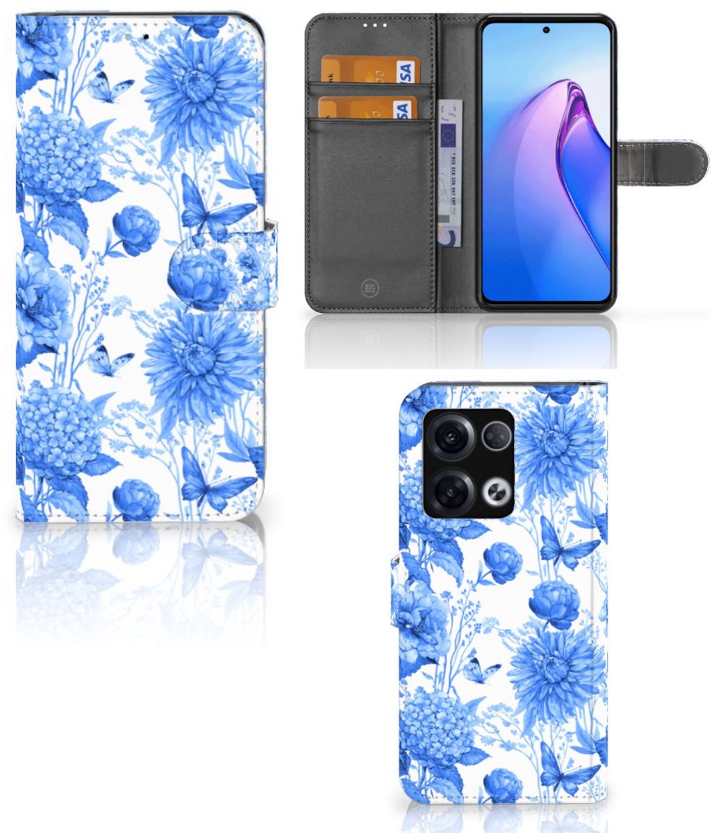 Hoesje voor OPPO Reno8 Pro Flowers Blue