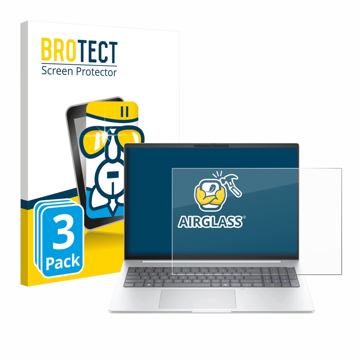 Screenprotector 3 Stuks voor HP EliteBook 8 G1a 16" Beschermglas transparant