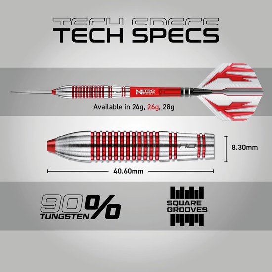 Professionele Tungsten Dartpijlen 20, 24, 26 of 28g met Flights en Dart Schachten van Merkloos — afbeelding 2