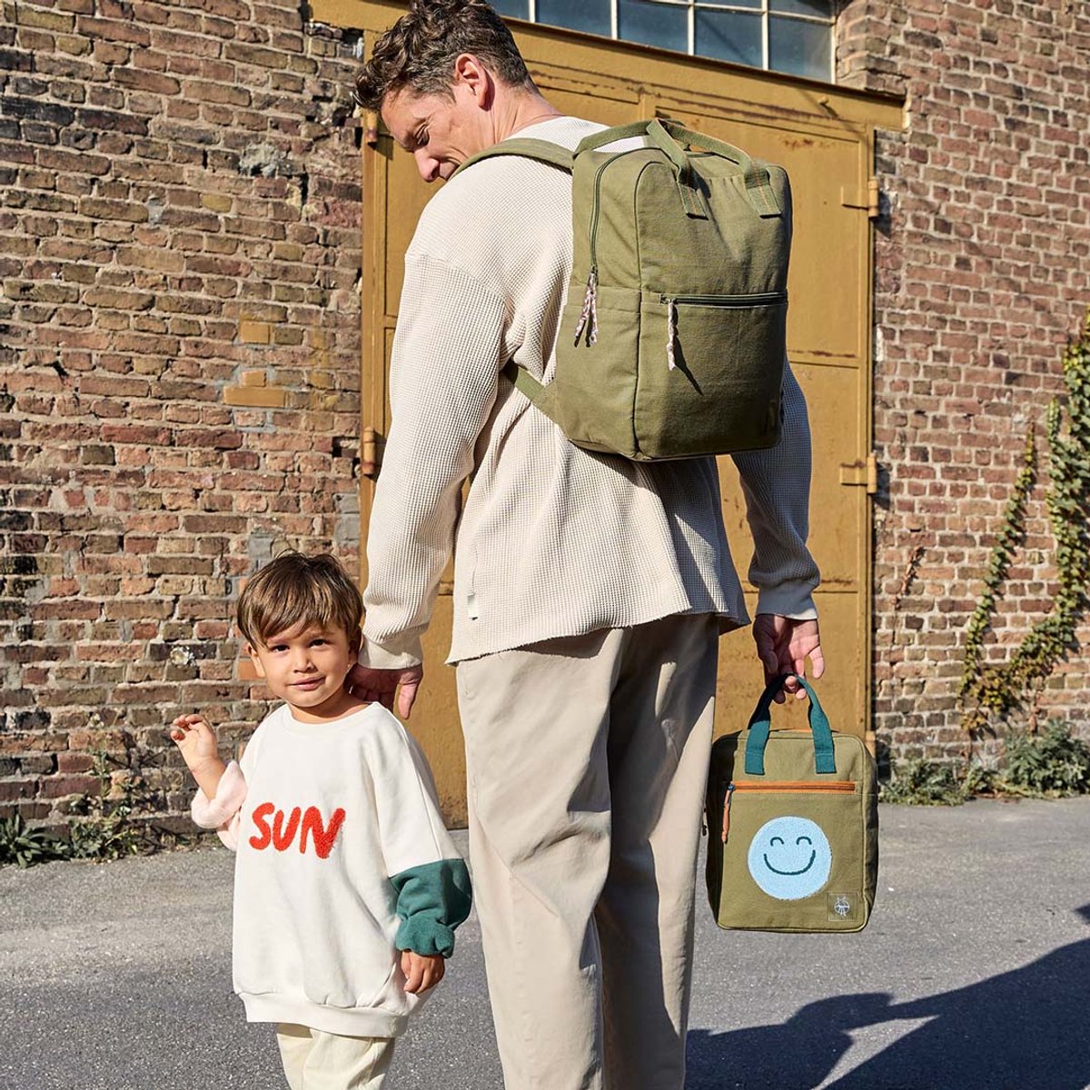 Lässig Little One & Me Square Kinderrugzak Backpack Small GOTS olive – foto 3