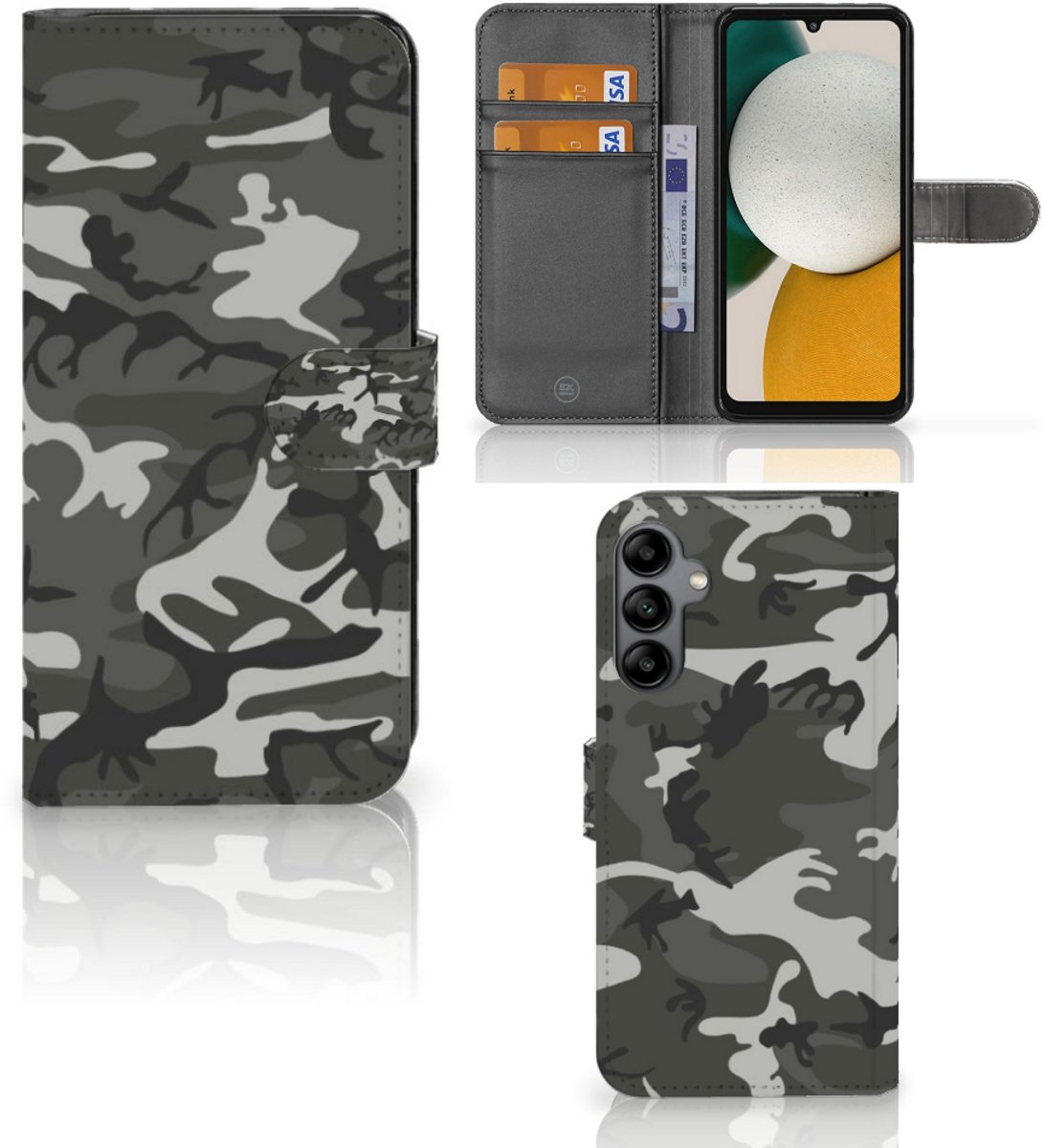 Boekhoesje voor Samsung Galaxy A34 Telefoon Hoesje Army Light