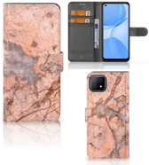 Etui pour Téléphone OPPO A73 5G Coque Orange De Marbre