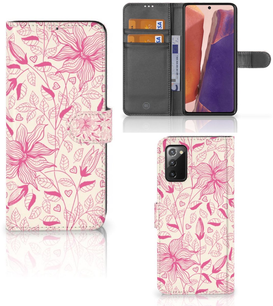 Samsung Galaxy Note 20 Hoesje Pink Flowers