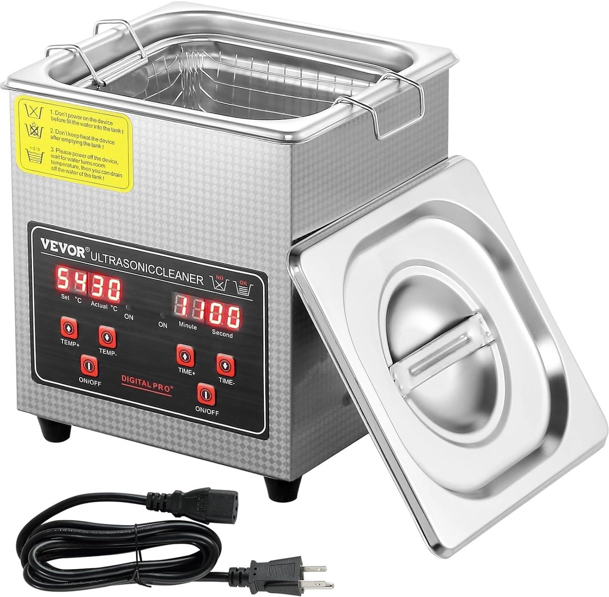 Ultrasone Reiniger - 2 Liter - Ultrasoon Reinigingsapparaat - 160W - RVS - Digitale Timer (0-30 min) - Voor Sieraden, Brillen, Horloges en Munten - Professionele Ultrasoon Reiniger - Krachtig en Effectief - Compact en Veilig - Brillenreiniger
