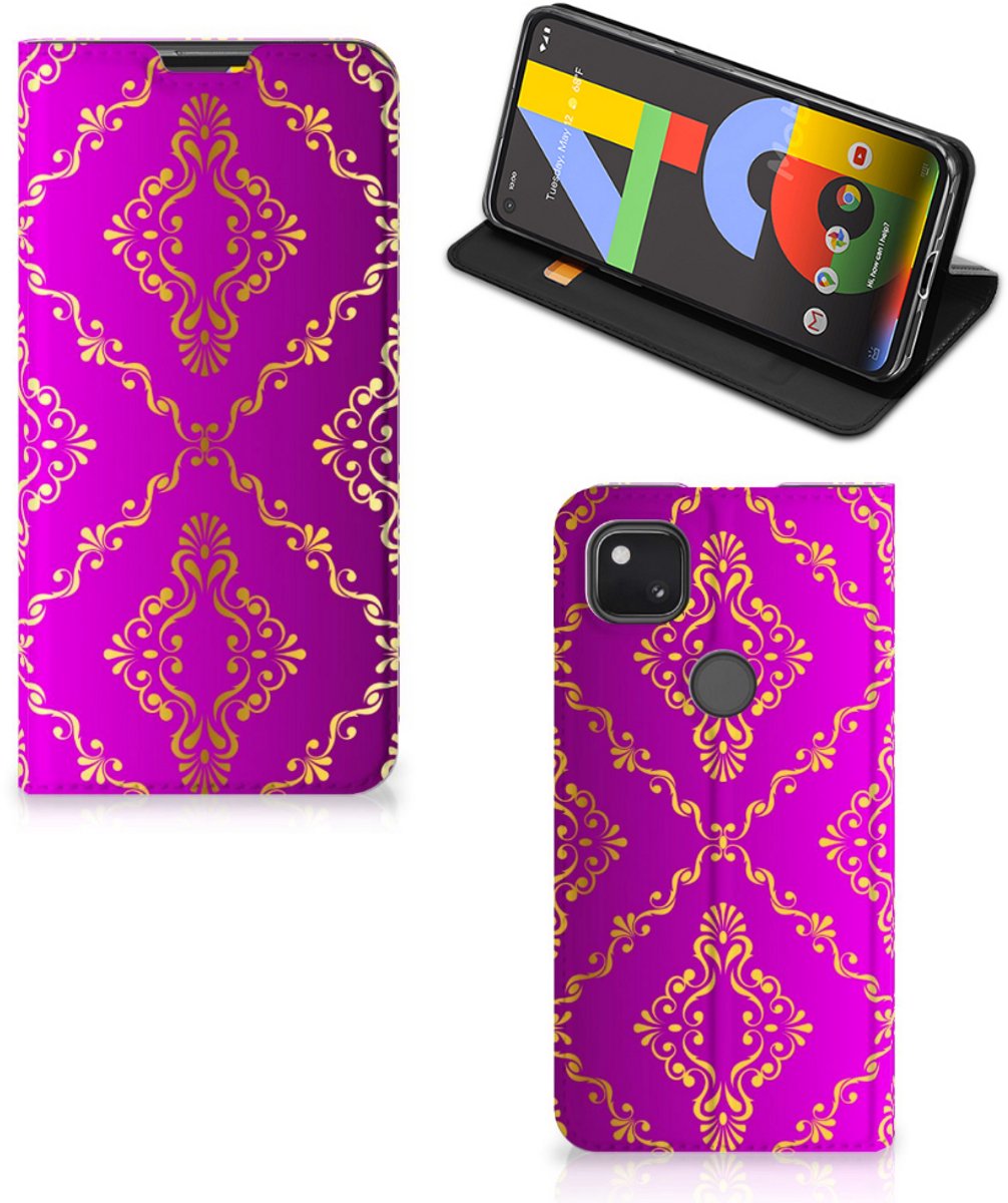 Standcase Hoesje voor Telefoon Hoesje Google Pixel 4a Barok Roze
