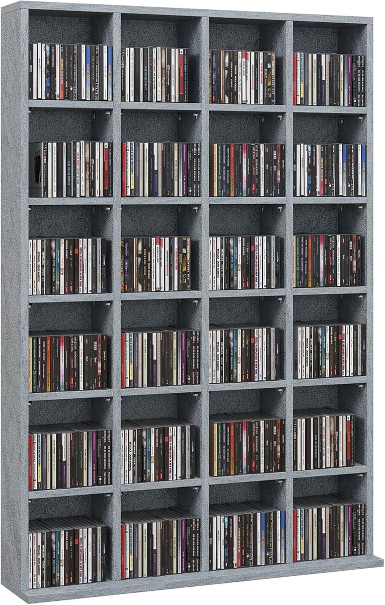Multimedia-opbergkast met verstelbare planken voor 456 cd's of 336 dvd's