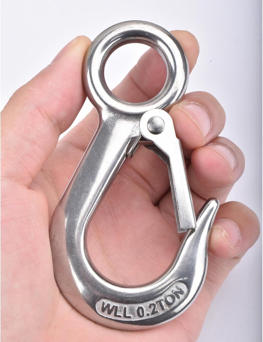 RVS Haak Rigging Accessoire met Hoge Werkbelasting - 420 lb (0.2T)