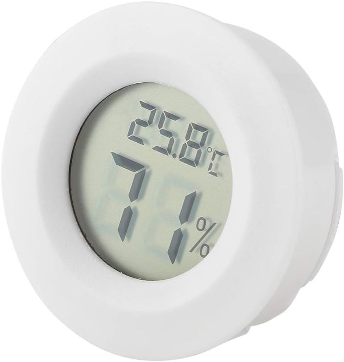 Digitale Vochtmeter - Thermometer Hygrometer - Reptielen Terrarium - Helder LCD Display - Mini Formaat - Wit