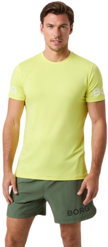 Björn Borg Sportshirt Heren Korte Mouw - Amparo Blauw - Gerecycled Polyester - Maat L