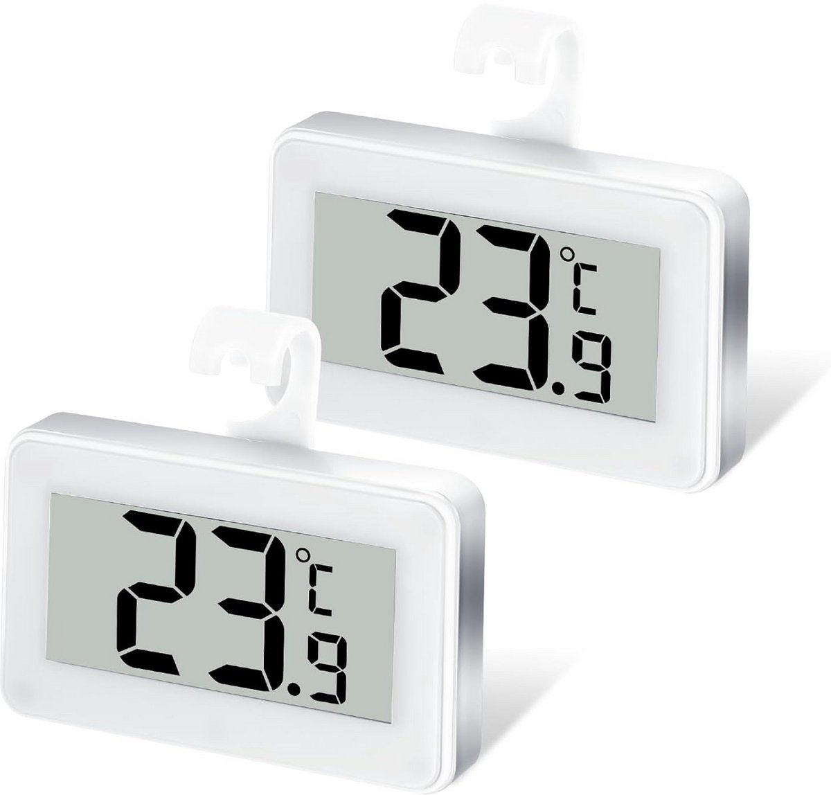 Digitale Koelkastthermometer - Mini Thermometer - Temperatuur Bewaken - Vorst Alarm Functie - Max Min Waarden - Wit