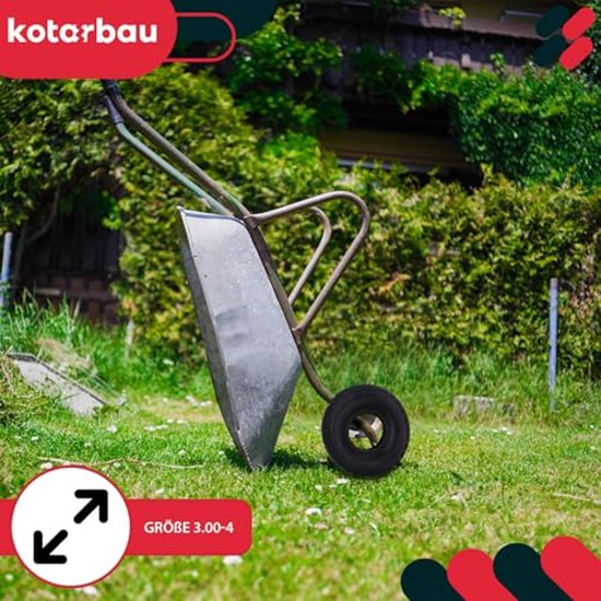 KOTARBAU® Kruiwagenband voor Bolderkar, Rubber, 3.00-4, 2PR, Zwart, Reserveband voor Kar, Rubberen Buitenband, ⌀ 24 cm, Tuinwagenband van Merkloos	 — afbeelding 2
