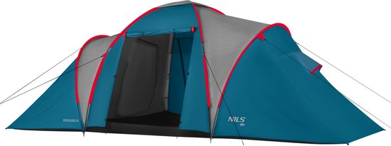 Nils Camp Highland IV - Familietent - 4 Personen - 2 Slaapkamers - Ruime Voortent - Waterdicht van Merkloos — afbeelding 3