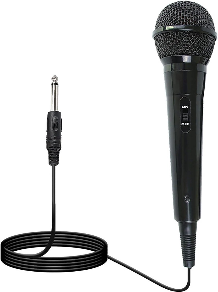 Twee bedrade microfoons van elk 2 Geschikt voorer, Geschikt voor karaoke thuis; aan te sluiten op luidsprekers via een mobiele telefoon Geschikt voor een 6,5 mm jack-aansluiting.