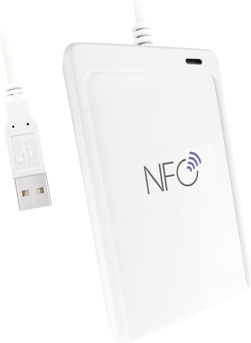 Contactloze Kaartlezer - NFC Tag Schrijver - Veilige Transacties - Breed Kaartbereik - 16x9.5x2.6cm - Zwart