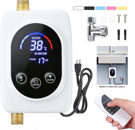Direct doorstroomboiler, IPX4, doucheset, digitale tankloze ... Afbeeldingen Elektrische Doorstroomboiler - Direct Warm Water - Keuken... : Doorstroomboiler 220v