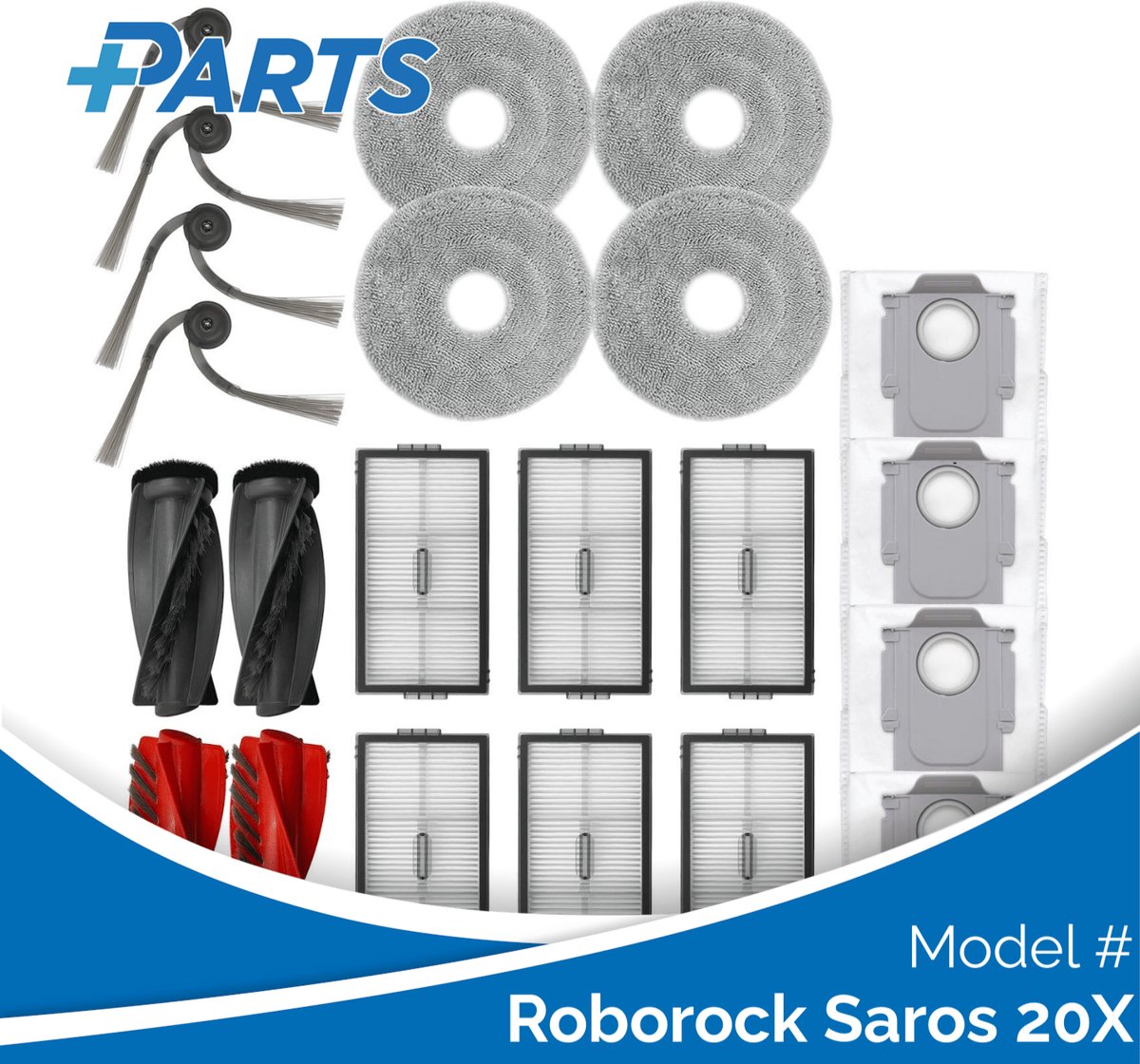 Roborock Saros 20X Onderhoudsset (Plus.Parts® alternatief voor 8.02.0388)