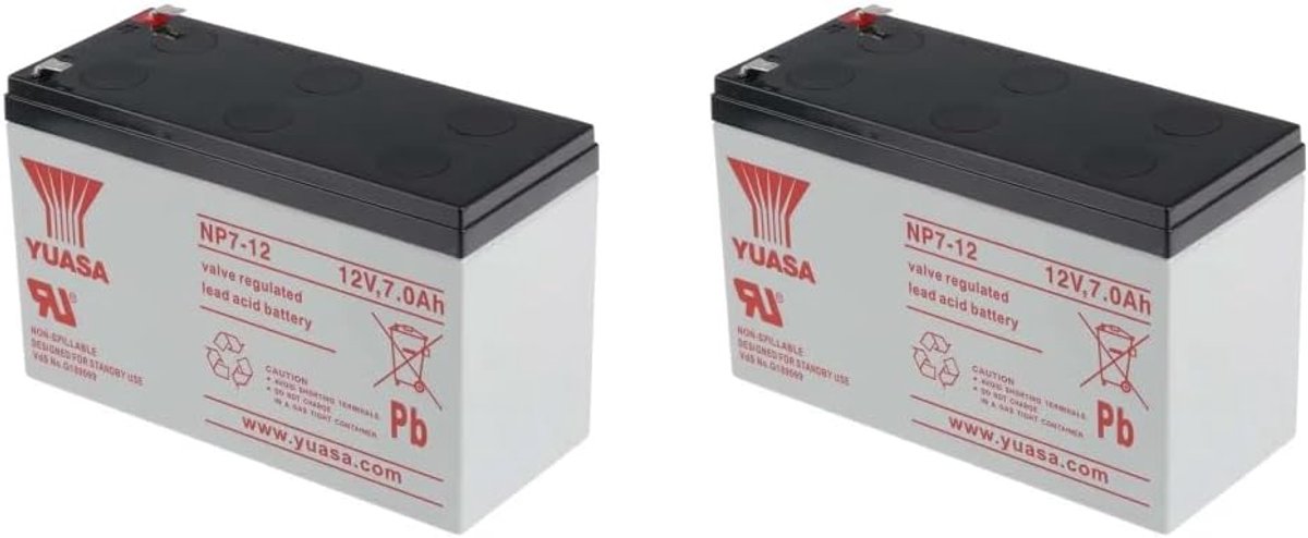 Oplaadbare Batterijen - Set van Twee - Apparaten Voeden - Lekvrije Constructie - 12V 7Ah