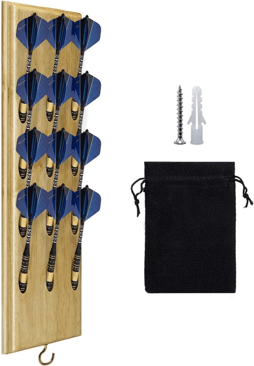 Wandgemonteerde Darts Houder voor 12 Sets - Opslag en Display voor Steel en Soft Tip Darts