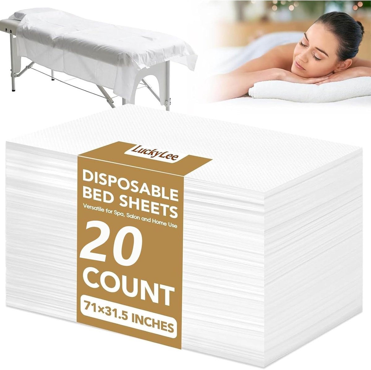 Set van 100 Wegwerplakens 80 x 180 cm - Niet-geweven Vliesstof - Hygiënisch voor Massage, Spa & Schoonheidsbehandelingen