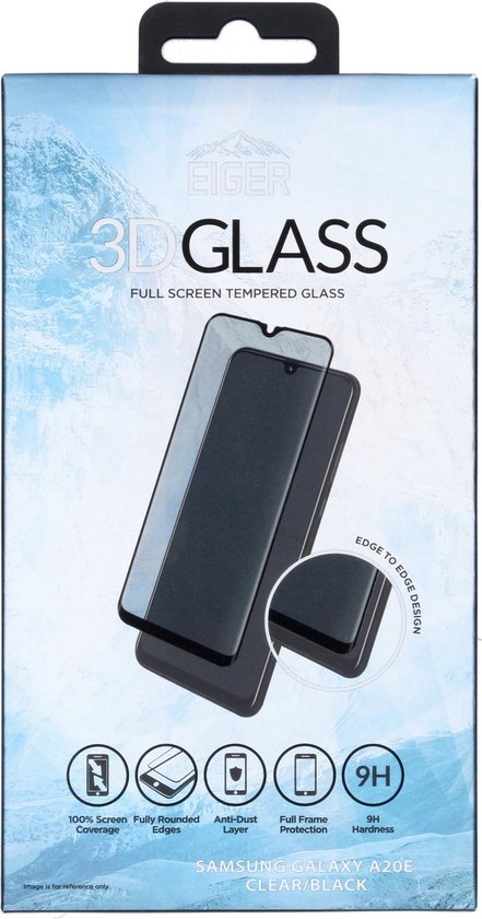 Eiger Tempered Glass Case Friendly Gebogen Geschikt voor Samsung Galaxy A20e