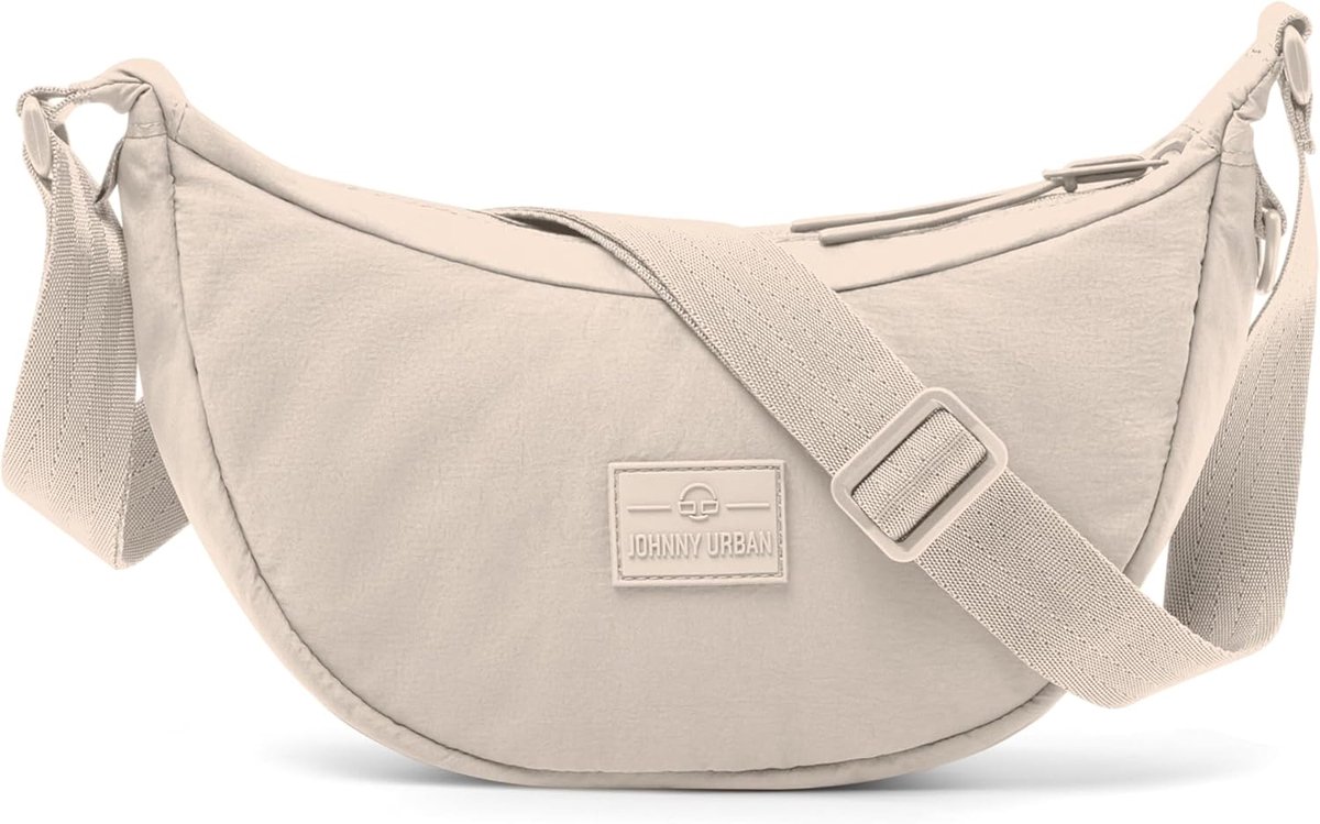 Halve maan tas voor dames en heren - Gewatteerde crossbody tas van gerecycled nylon - Verstelbare schouderriem - Waterafstotend - 2 maatopties