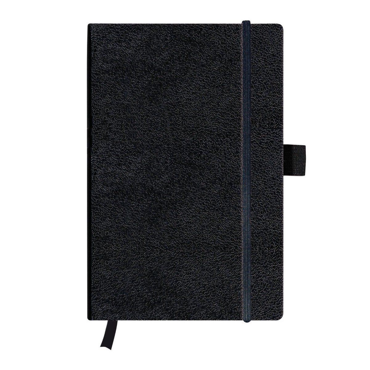 Notitieboek A5 Zwart Kaft – Linnenlook & Elastiek – Blanco Pagina's