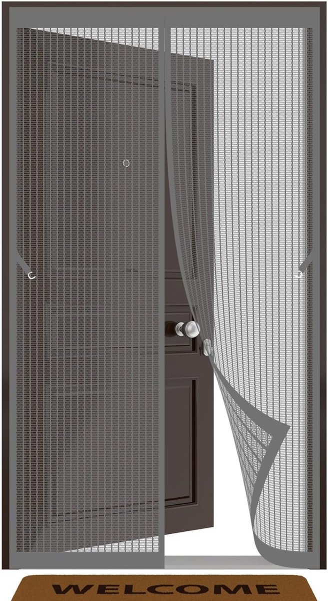 Magnetisch Deurgordijn 110 x 185 cm - Automatisch Sluitend Hor voor Terrasdeur en Balkondeur - Zilvergrijs