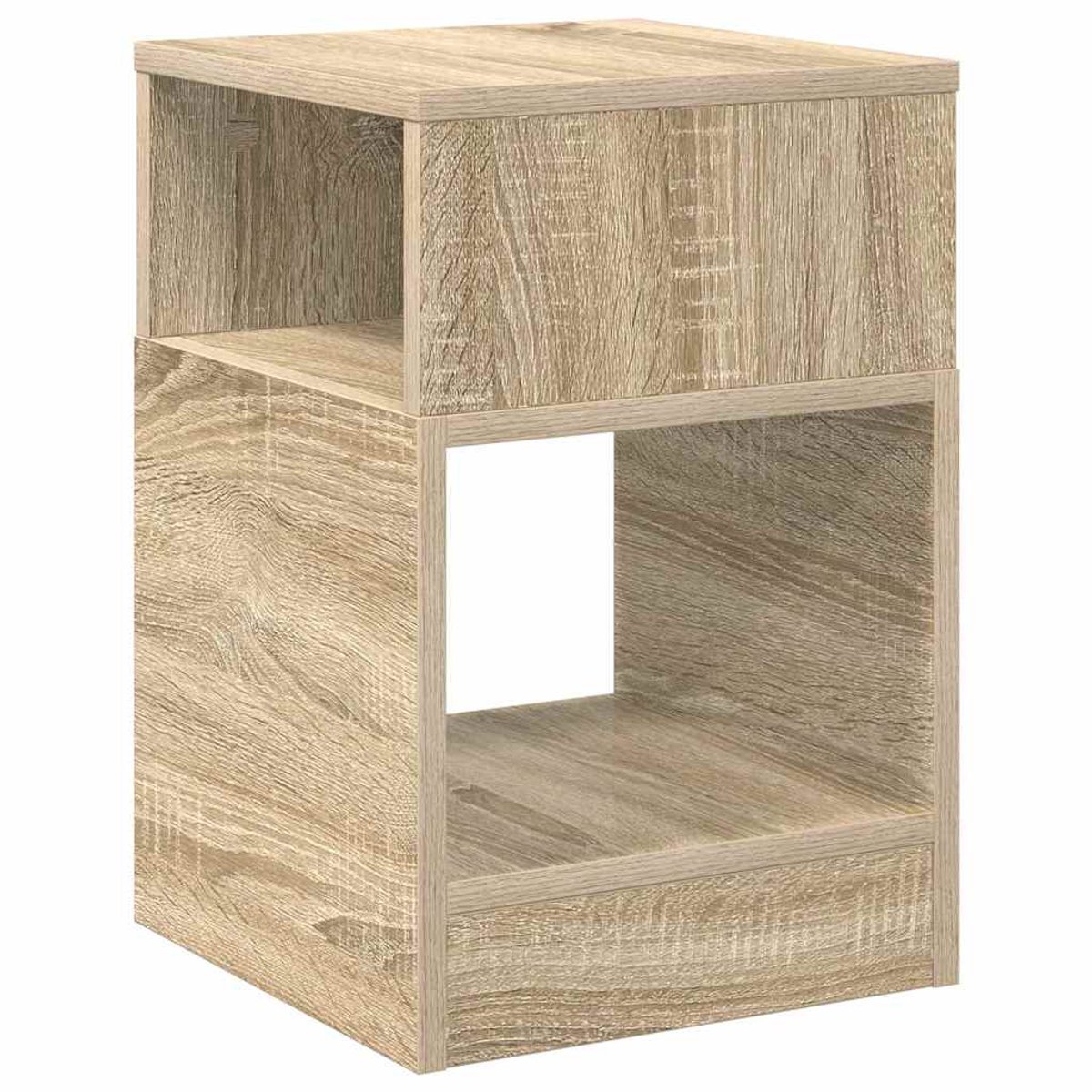 vidaXL Bijzettafel - Sonoma - Eik - 30,5 - x - 30 - x - 45 - cm - Bewerkt - hout Sonoma eiken