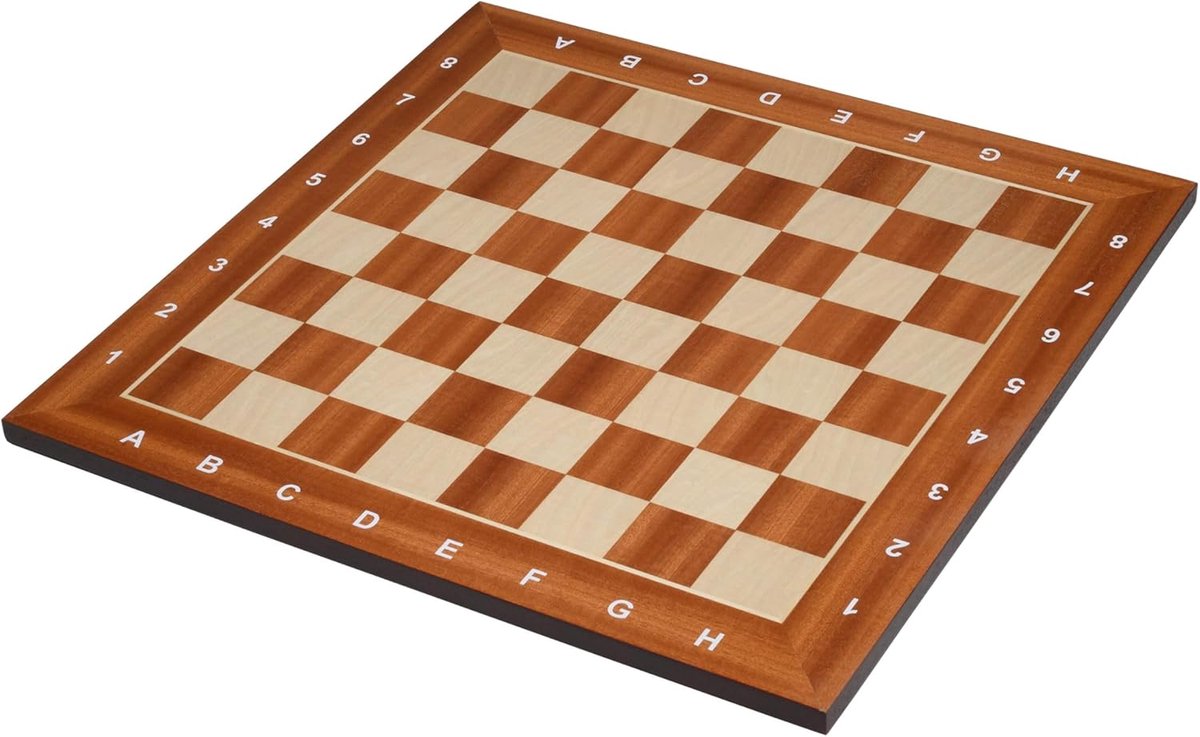Schaakbord Hout - Strategisch Spel - Denksport - Met Rand Inscriptie - 40mm Veld