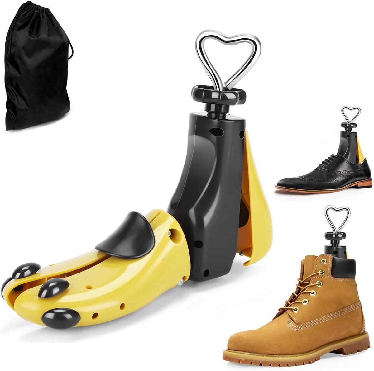 Schoenstretcher voor Heren en Vrouwen - Verstelbare Lengte en Breedte - Geel - UK Maat 8-12 - Large