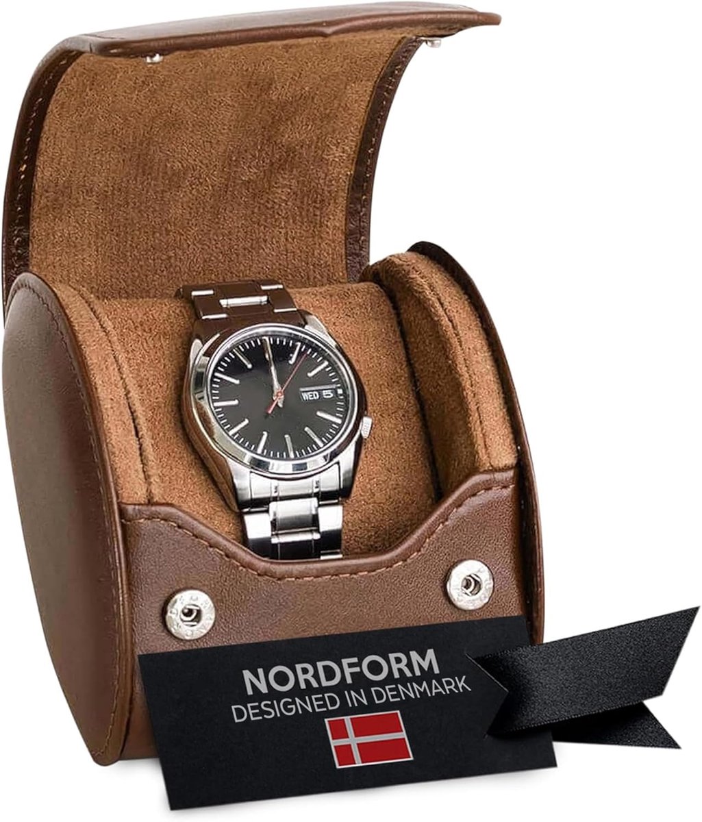 Leren Horlogerol voor Heren - Premium Opbergdoos voor 1 Horloge voor Reizen