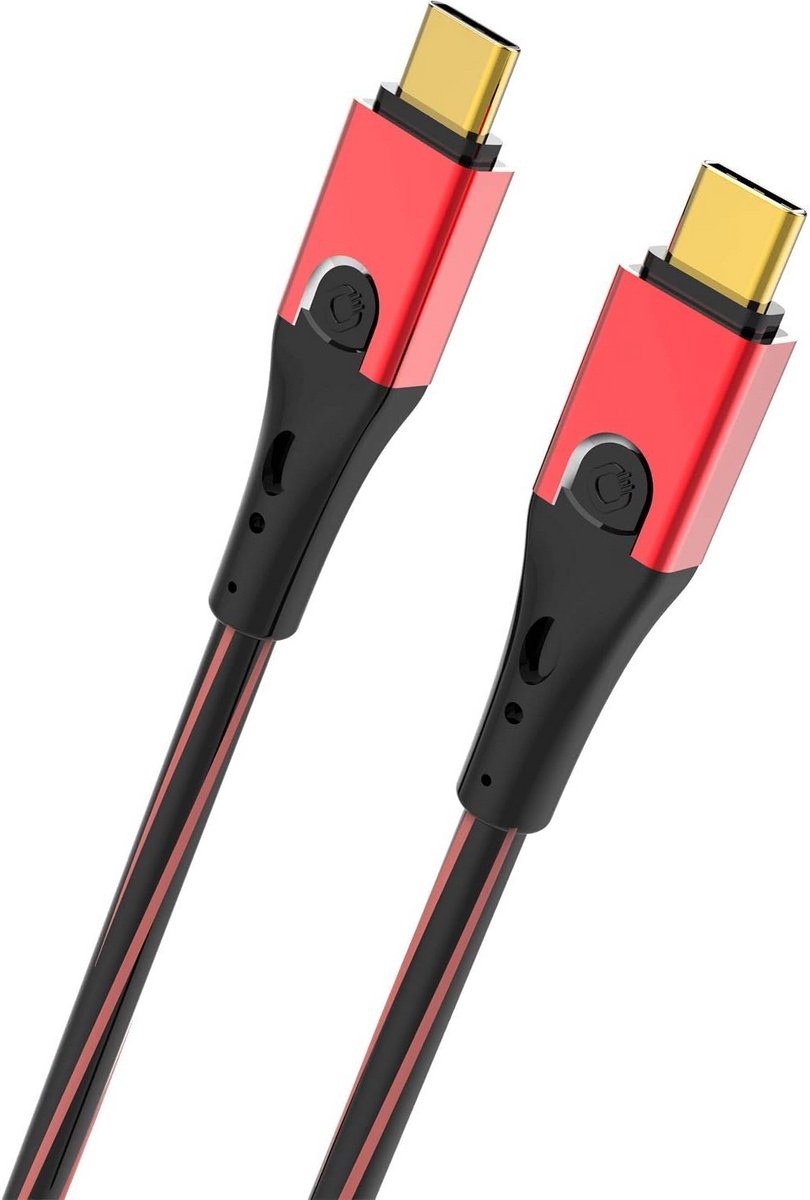 USB-C naar USB-C kabel 2 meter - 24-karaats vergulde contacten, dubbele afscherming en robuuste metalen connectors voor stabiele dataoverdracht en snel opladen