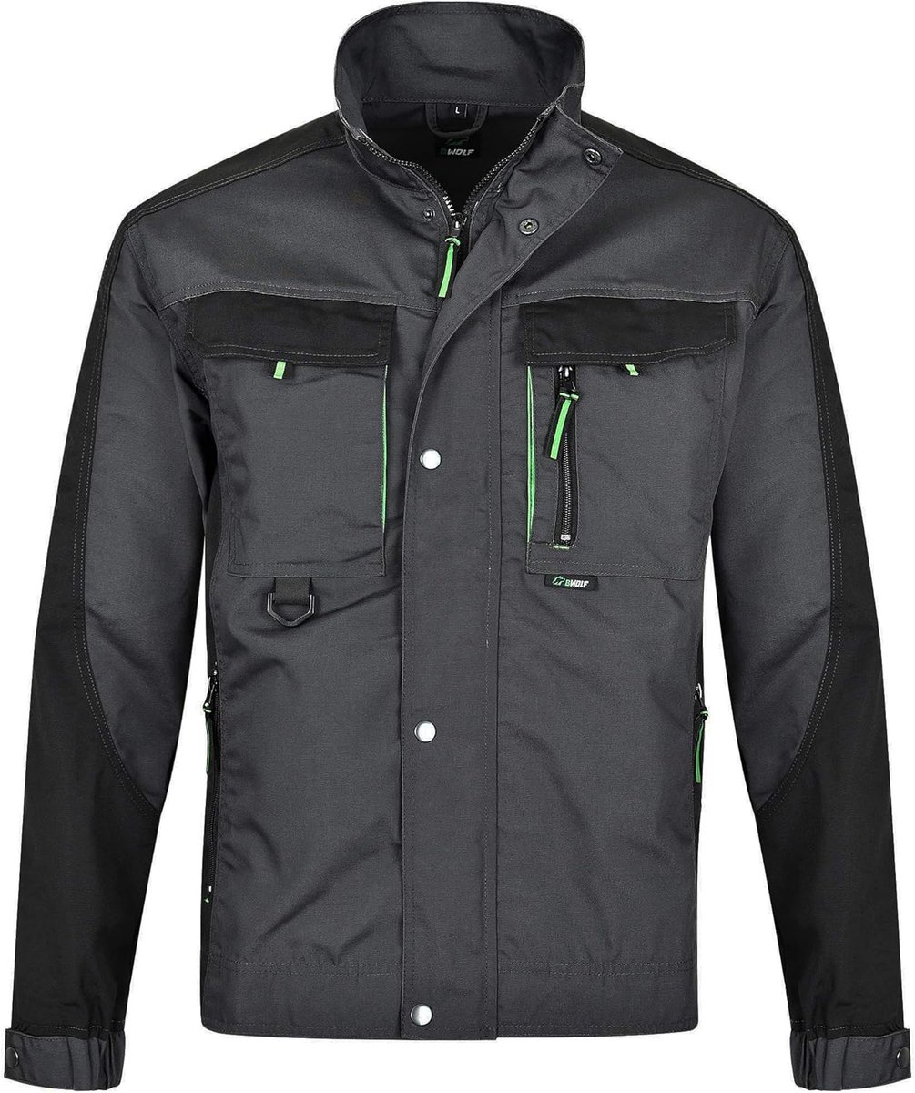Werkjas Heren met Tailleband en Verstevigde Schouders - Multizakken & Verstelbare Manchet - 600D Polyester