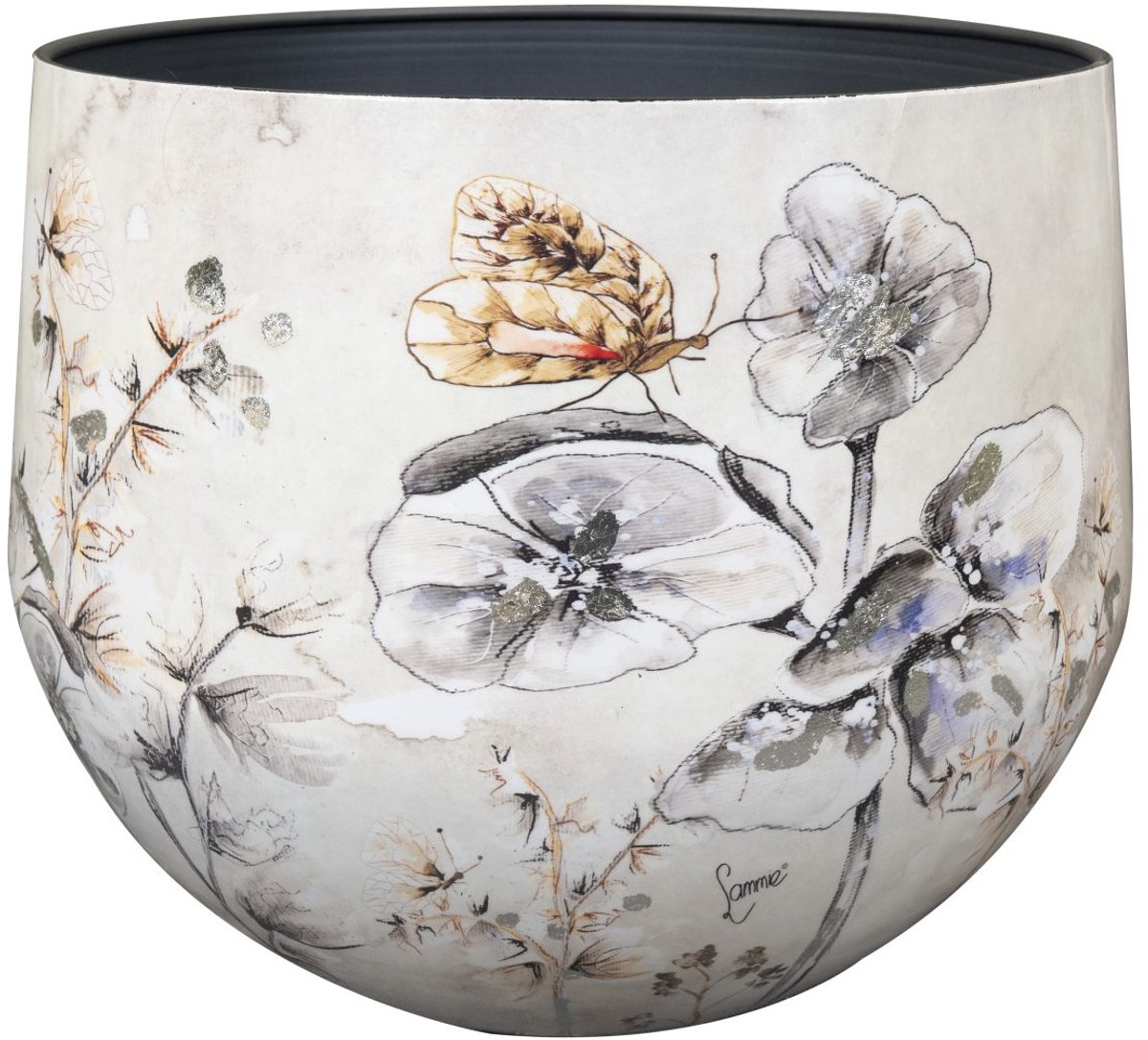 TS Collection - Bloempot Moonlight meadow - 28x25 - Metaal & Epoxy - Exclusieve woonitems voor binnen - Handgemaakt - Unieke print - Designed by Lammie