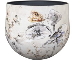 TS Collection - Bloempot Designed by Lammie - Moonlight meadow - 28x25 - Metaal & Epoxy - Exclusieve woonitems voor binnen - Handgemaakt - Unieke print - Designed by Lammie