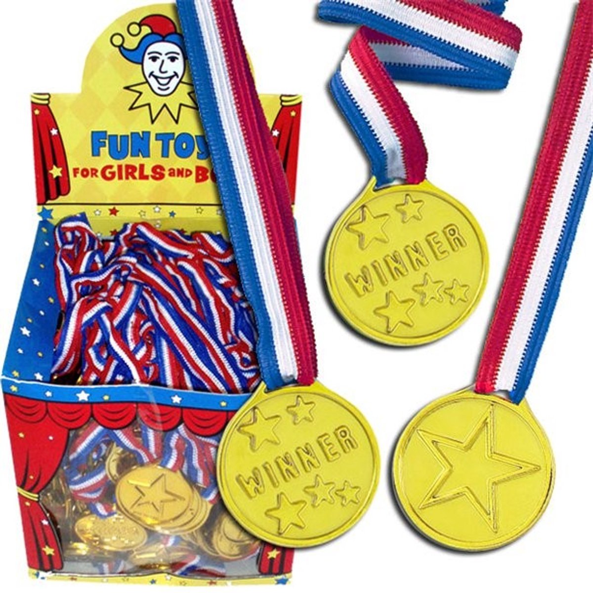 Henbrandt - 12 Stuks Gouden Medailles met Rood / Wit / Blauw Lint - Winnaars medaille voor kinderen - Traktatie voor Kinderfeestjes, School Sport en Toernooien — afbeelding 10